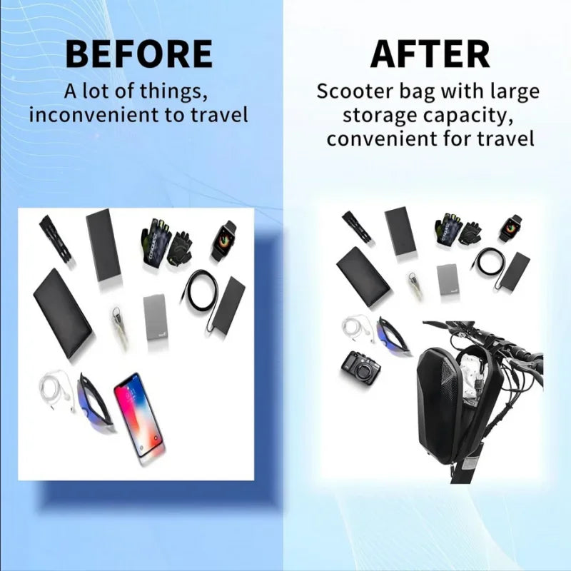Waterproof Electric Scooter Bag Hard Shell Handlebar Storage Pouch 3L 4L