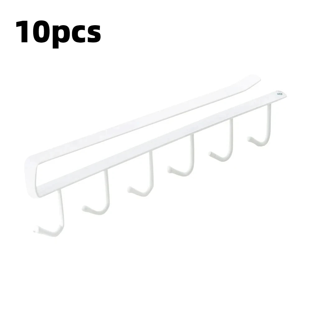 Under Cabinet Mug Holder 6 Hook Kitchen Storage Rack Organizer Hanger - 14