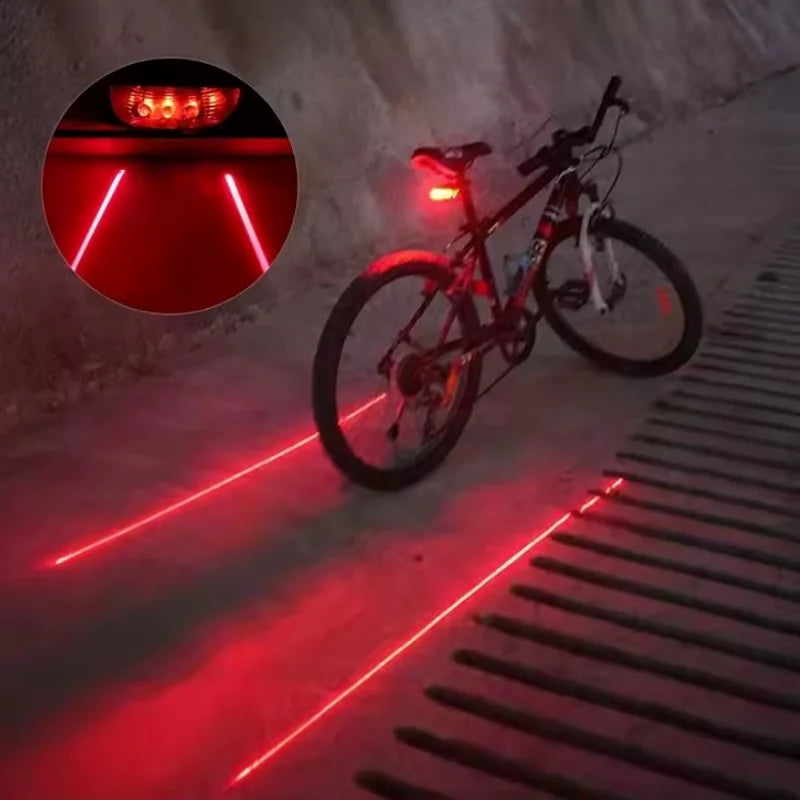 Bicycle Laser Tail Light 5 LED Safety Warning Rear Lamp for Cycling - 3