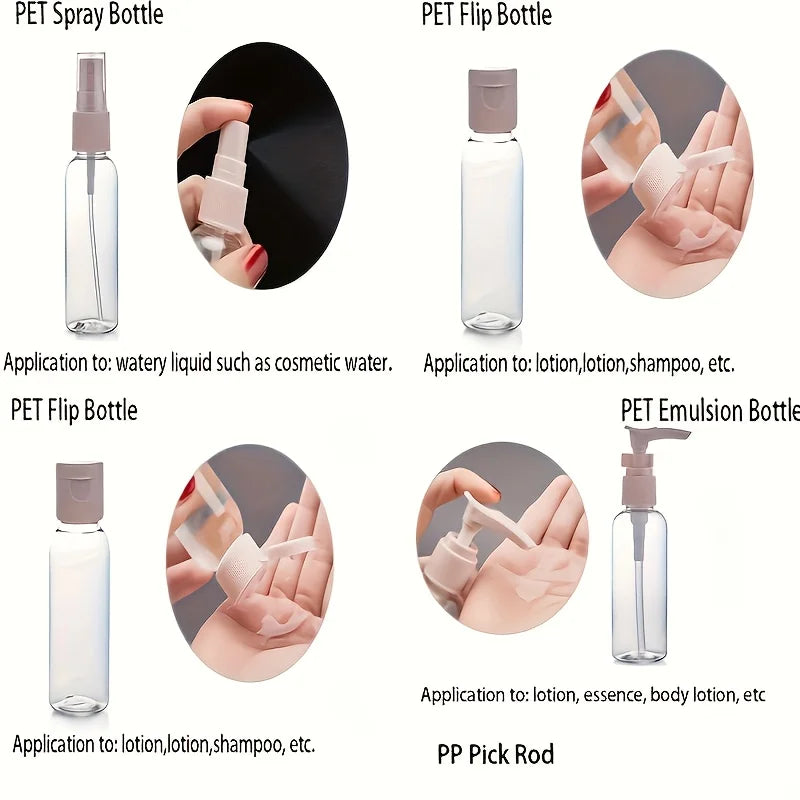 11 Piece Travel Bottle Set Leak Proof Toiletry Container Kit