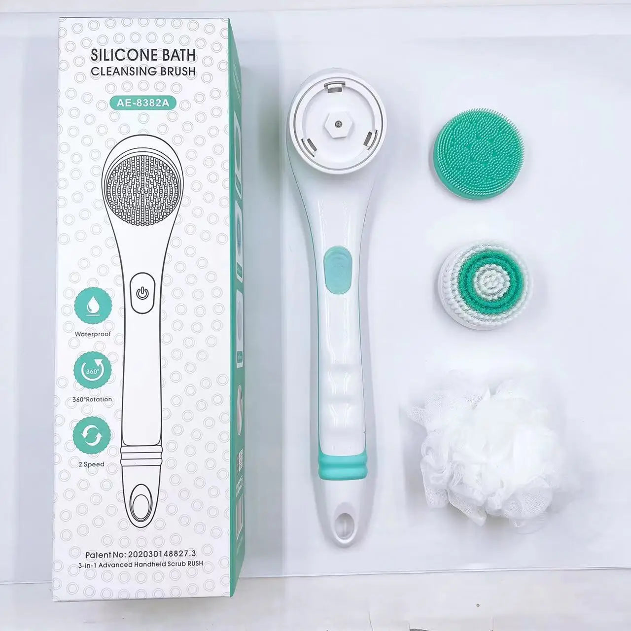 3 in 1 Waterproof Long Handle Body Brush Exfoliating Back Scrubber - 9