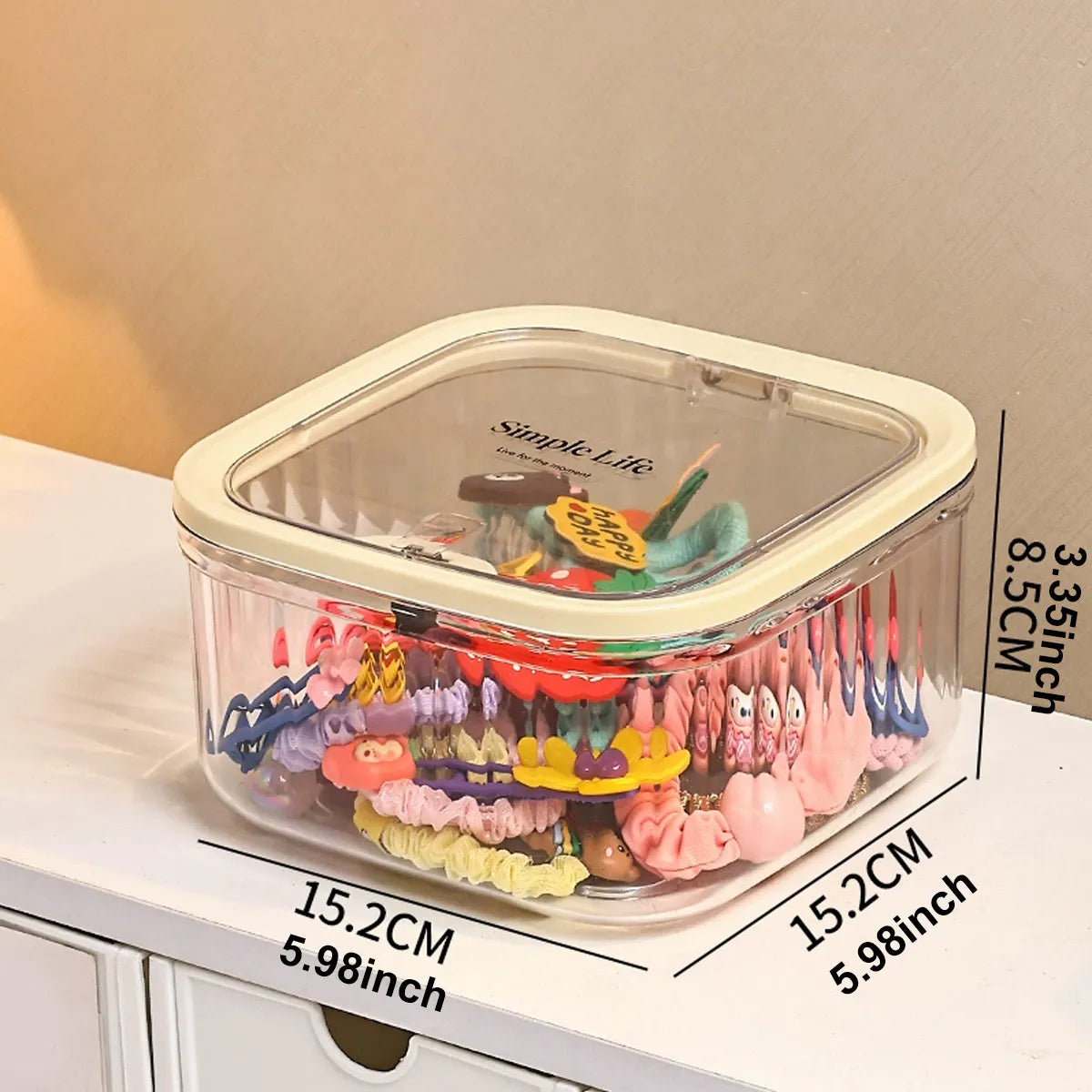 Transparent Hair Accessory Organizer Storage Box for Jewelry and Bows
